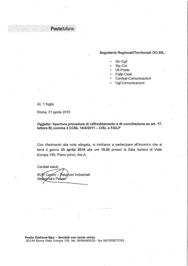 Lettera convocazione assemblea srl