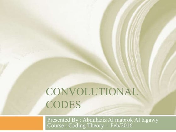 Convolution Codes | PPT