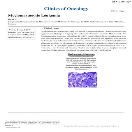 Myelomastocytic Leukemia | PDF