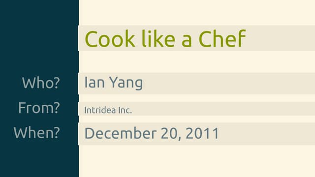 Cook like a Chef