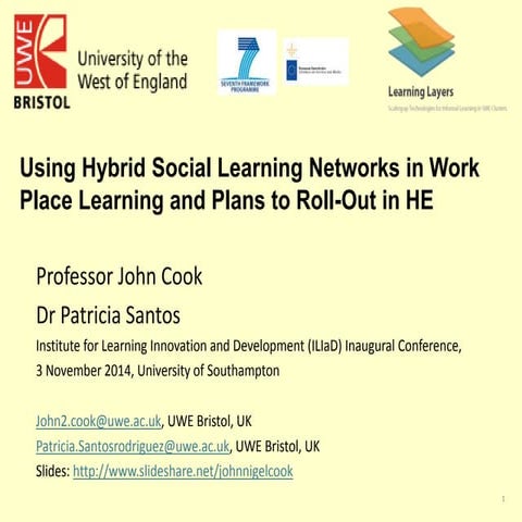 Cook   santos - hybrid social learning networks Learning Innovation and Devel...