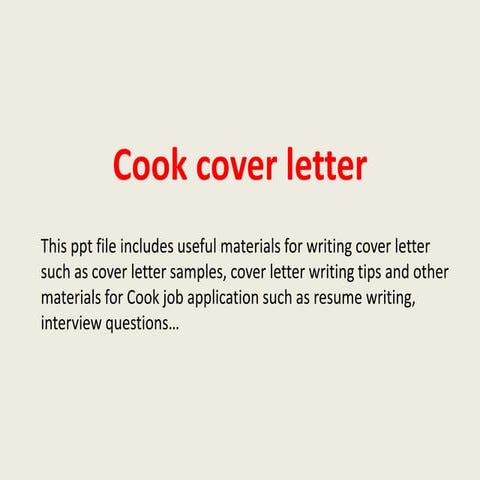 Cook cover letter | PPTX
