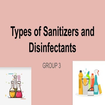 Major cookery types of disinfectant and chemicals used and procedures