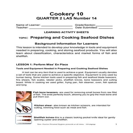 COOKERY 10 Quarter 2 LAS No. 14.pdf