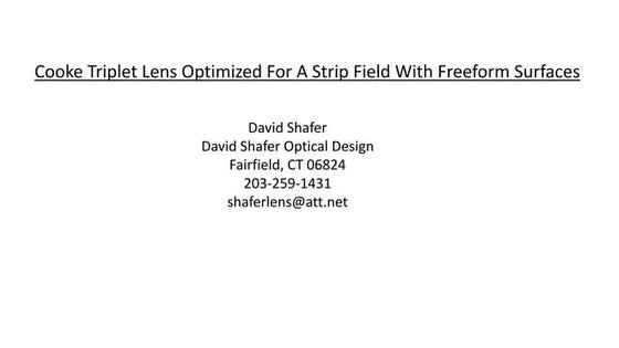 Cooke triplet lens with freeform surfaces