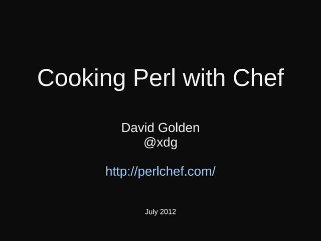 Cooking Perl with Chef