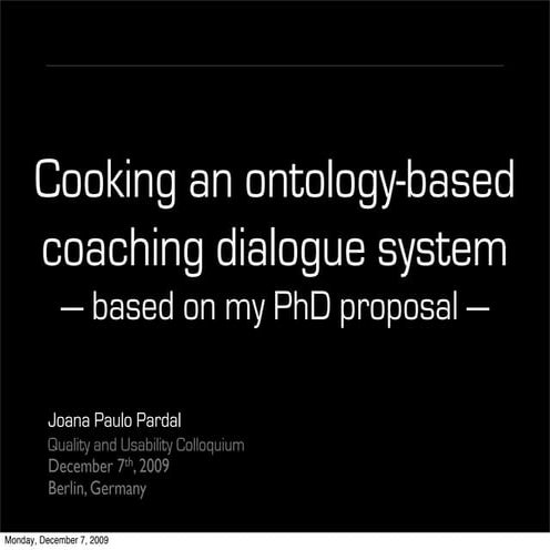 Cooking an ontology-based spoken dialogue system