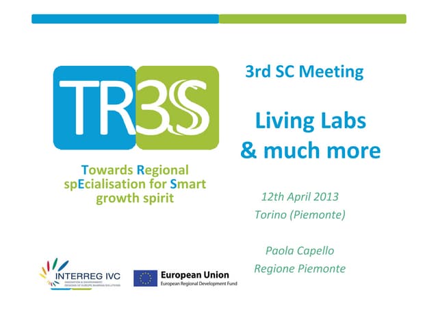 Living Labs and the ALCOTRA INNOVAZIONE Strategic Project