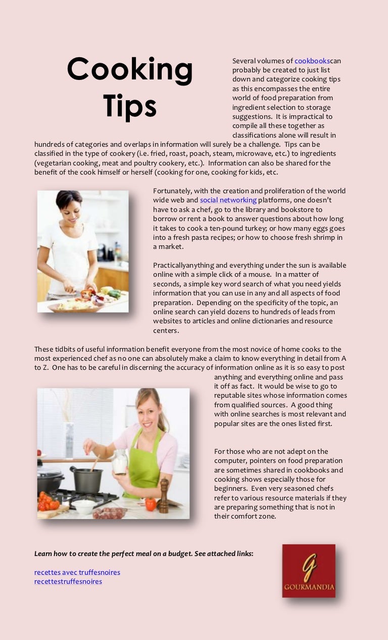 Cooking tips