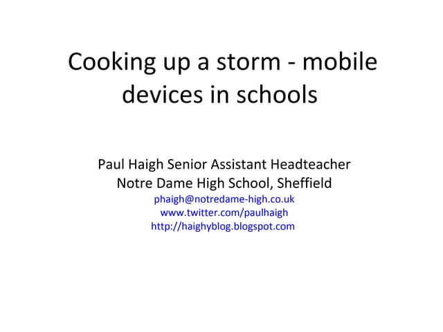 Cooking up a storm paul haigh