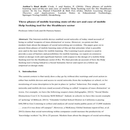 Three phases of mobile learning state-of-the-art and case of mobile Help Seek...