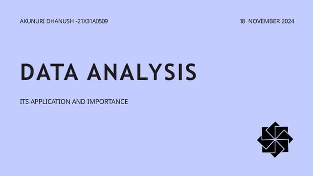 DATA ANALYSIS THE PRESENTATION BRIEFLY DONE