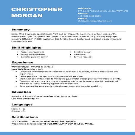 resume template 2