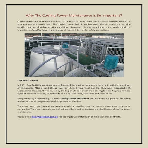 Cooling tower maintenance | PDF