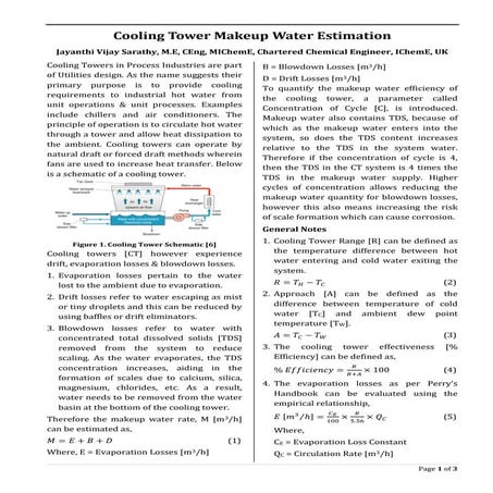 Cooling Tower Makeup Water Estimation