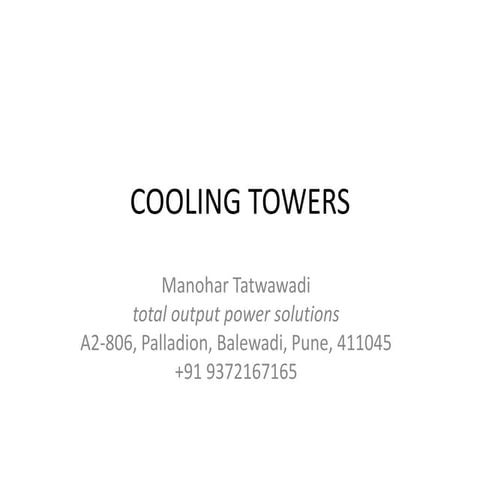 Cooling towers in thermal power plants