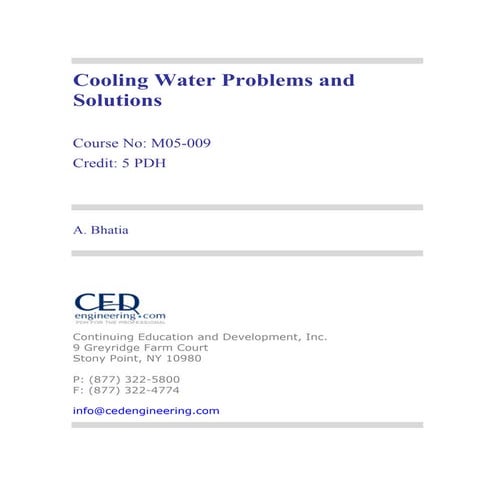 Cooling water problems and solutions