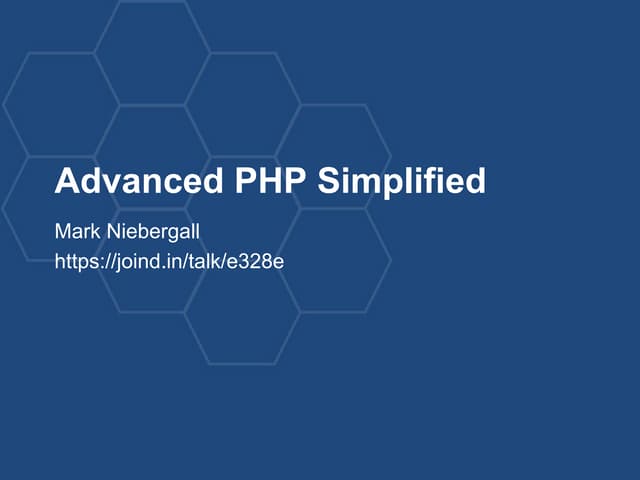 Advanced PHP Simplified