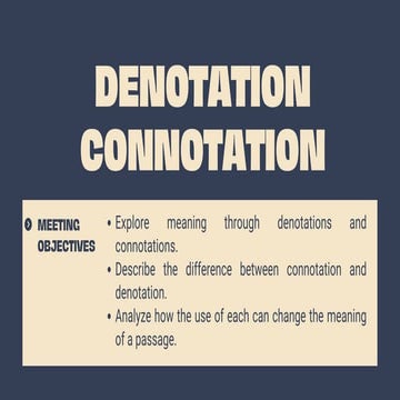 Connotation & Denotation in English Language