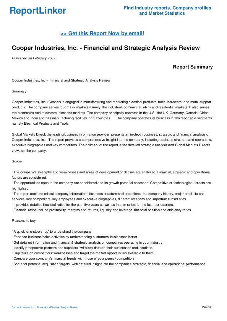 Cooper industries case study analysis 06 image