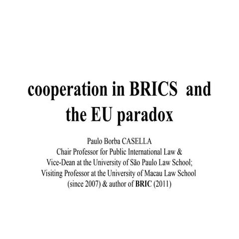 Cooperation in BRICS and the EU paradox 2 | PPT