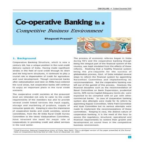 Cooperative banking in a competitive business environment
