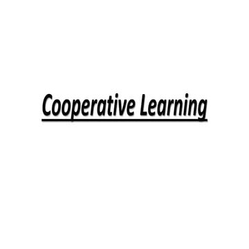 Cooperative learning