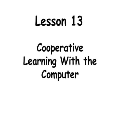 cooperative learning with the computer