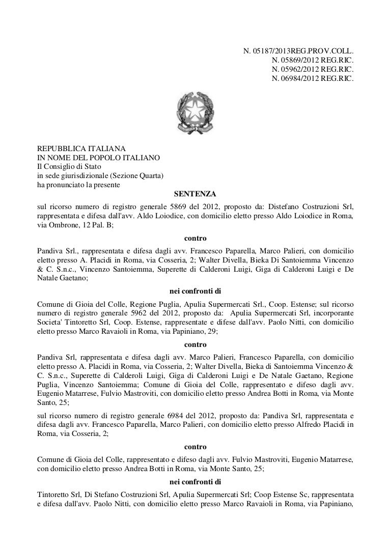 Coop sentenza consiglio di stato Coop sentenza consiglio di stato