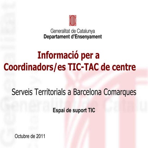 El Coordinador TIC-TAC de centre