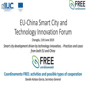 Coordinamento FREE: activities and possible types of cooperation on Smart cit...
