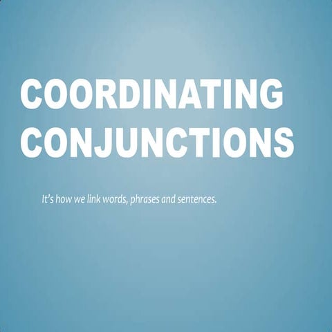Coordinating conjunctions