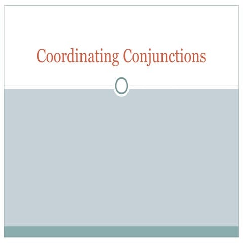 Coordinating conjunctions