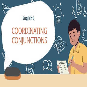 Coordinating Conjunctions English Presentation in Blue Orange Abstract ...