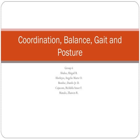 Coordination, Balance, Gait and Posture