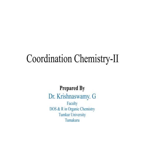Coordination chemistry-2