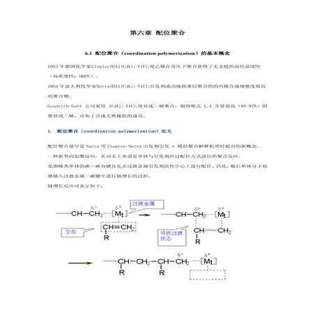 高分子化学 - 第六章 配位聚合（Coordination Polymerization）