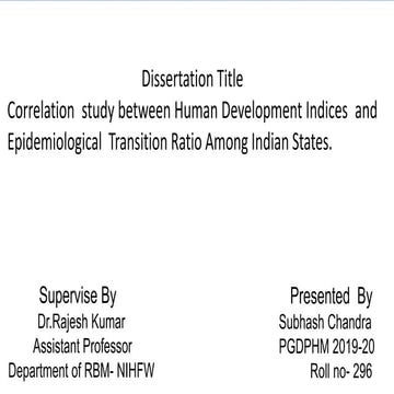 Coorelation study between hdi and epidemiological transition ratio among indi...