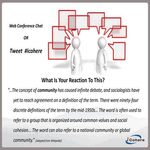 iCohere Summer School: Online Community Tips