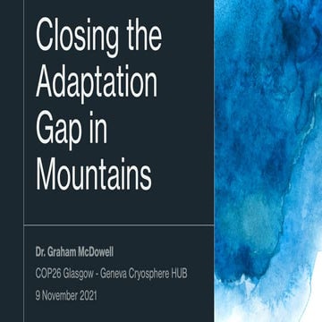 Closing the Adaptation Gap in Mountains by Graham McDowell (2021)