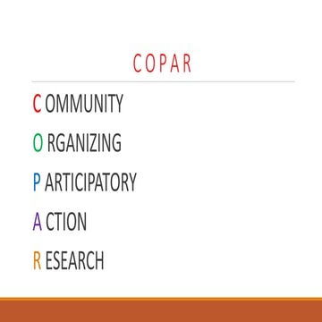 Community Organizing Participatory Action Research | PDF