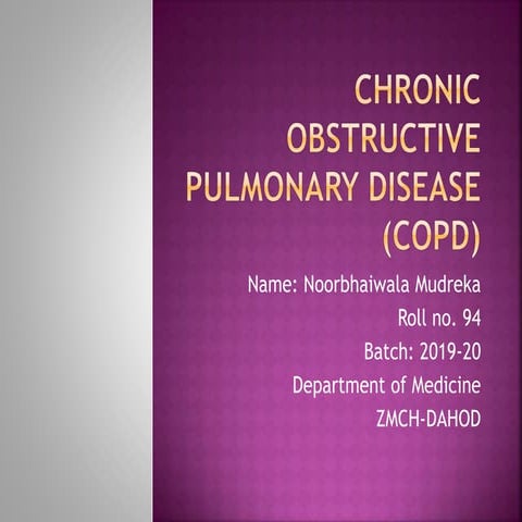 Copd (chronic obstructive pulmonary disease) | PPTX