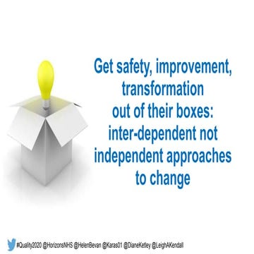 Get safety, improvement, transformation out of their boxes: inter-dependent n...