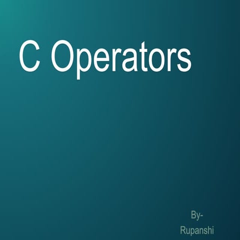 C operators | PPT
