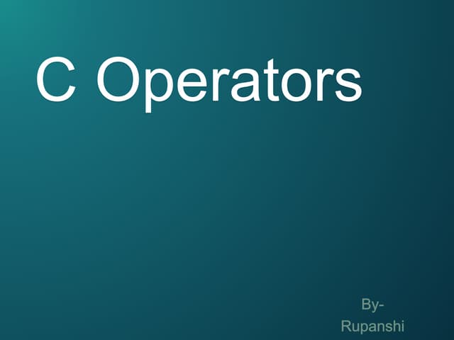 C operators