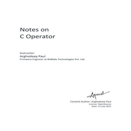 C operators | PDF