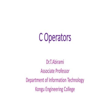 C operators | PPT
