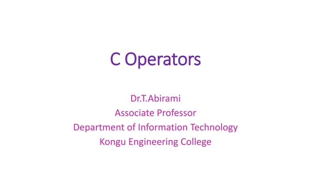 C operators 