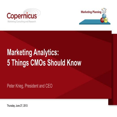 Marketing Analytics: 5 Things Every CMO Should Know