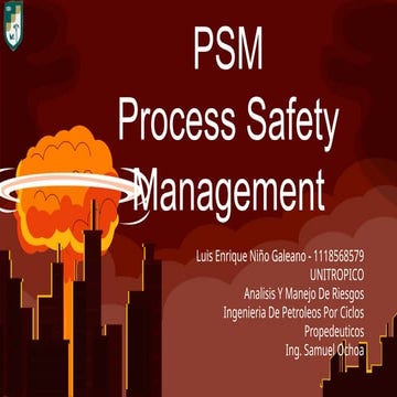 PSM PROCESS SAFETY MANAGEMENT FESTION DE SEGURIDAD DE PROCESOS | PPTX